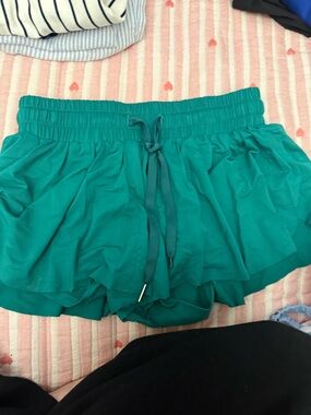 Katie J NYC Teal Elastic-Waist farrah shorts